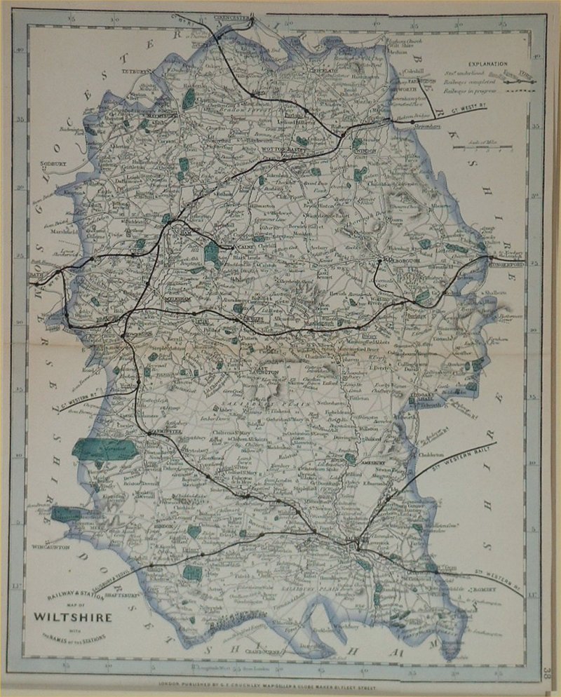 Map of Wiltshire - Cary-Cruchley